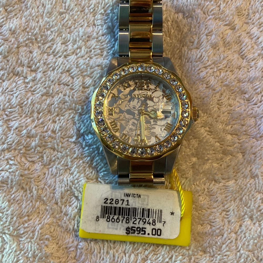 Invicta Two-Tone Watch with Crystal Bezel
